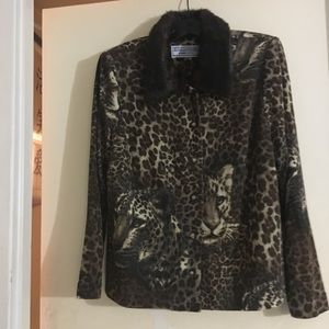 Jessica Howard Animal Print Jacket Women’s Petite.
